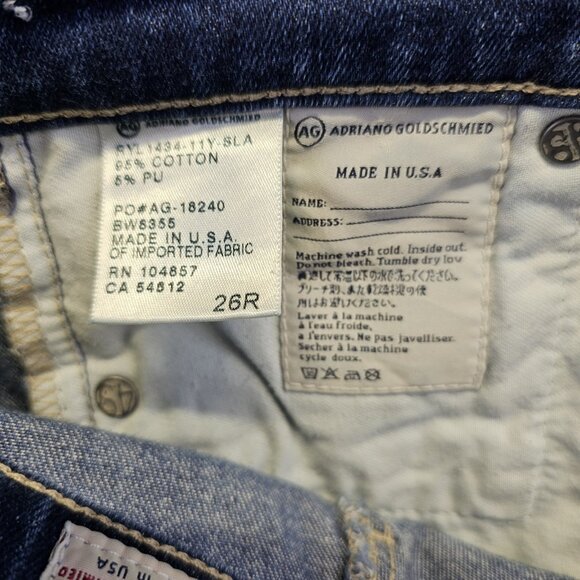 AG Adriano Goldschmied Jeans Womens 26R Blue The Prima Mid Rise Cigarette Denim - Picture 8 of 12
